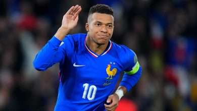 Kylian Mbappe of France celebrates scoring his team's first goal from the penalty spot during the FIFA World Cup 2026 qualifier match between France and Ukraine at Parc des Princes on November 13, 2025 in Paris, France. (Photo by Franco Arland/Getty Images)